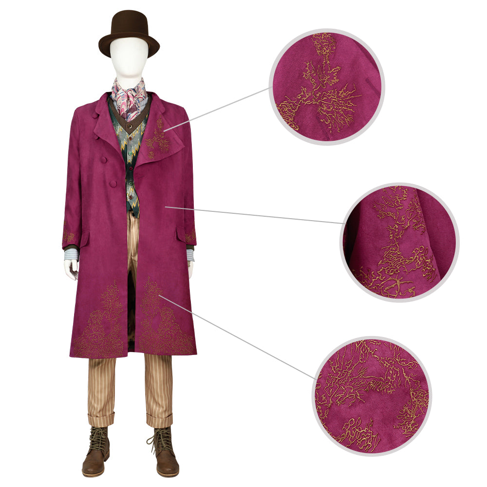 2023 Charlie and the Chocolate Factory Wonka Willy Wonka Cosplay Costume