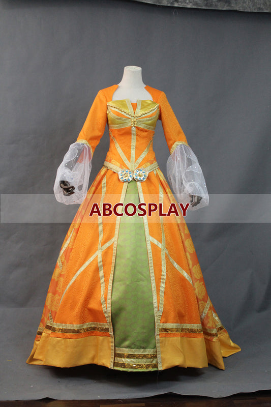 Aladdin Princess Jasmine Orange Brocade Dress Cosplay Costume