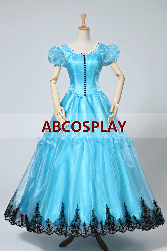 Alice In Wonderland Alice Blue Dress Cosplay Costume