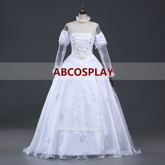 Alice In Wonderland White Queen Dress Cosplay Costume