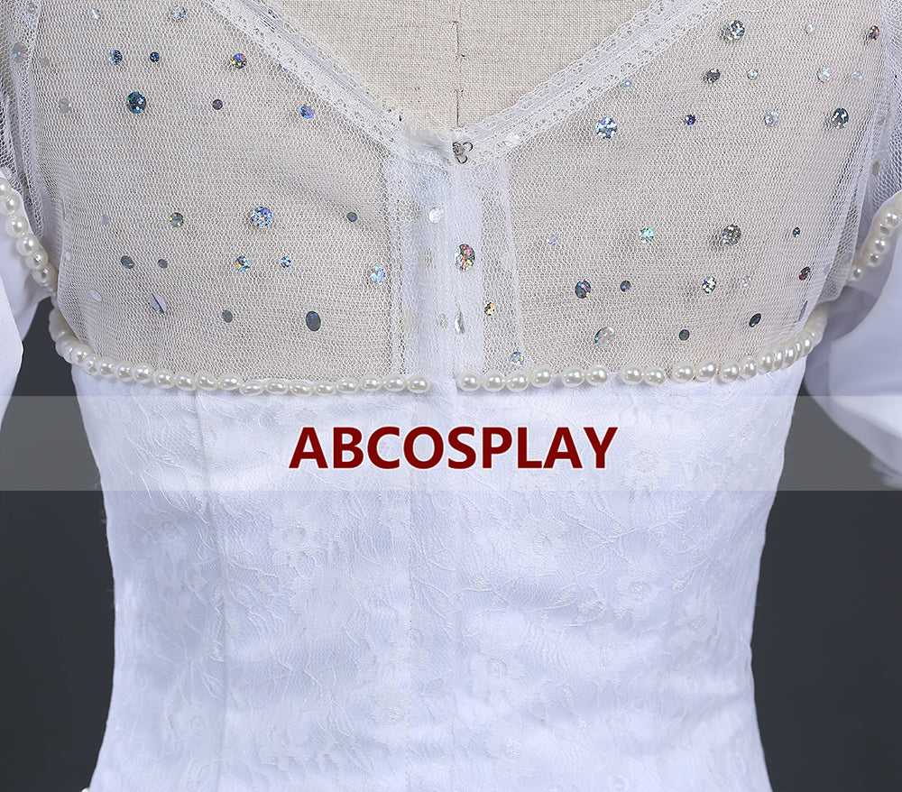Alice In Wonderland White Queen Dress Cosplay Costume