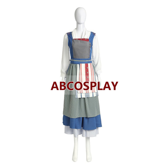 Beauty And The Beast 2015 Film Belle Maid Dress Cosplay Costume