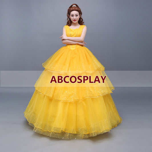 Beauty And The Beast Belle Princess Dress 2015 Film Belle Cosplay Costume