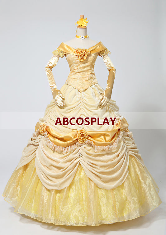 Beauty And The Beast Belle Princess Dress Luxury Design Cosplay Costume