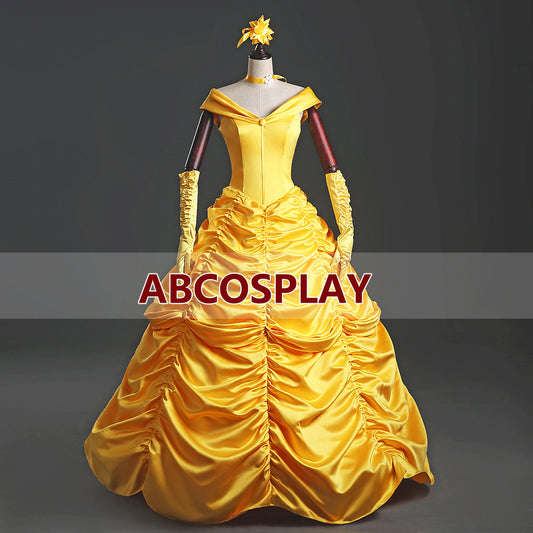 Beauty And The Beast Belle Princess Dress Yellow Cosplay Costume