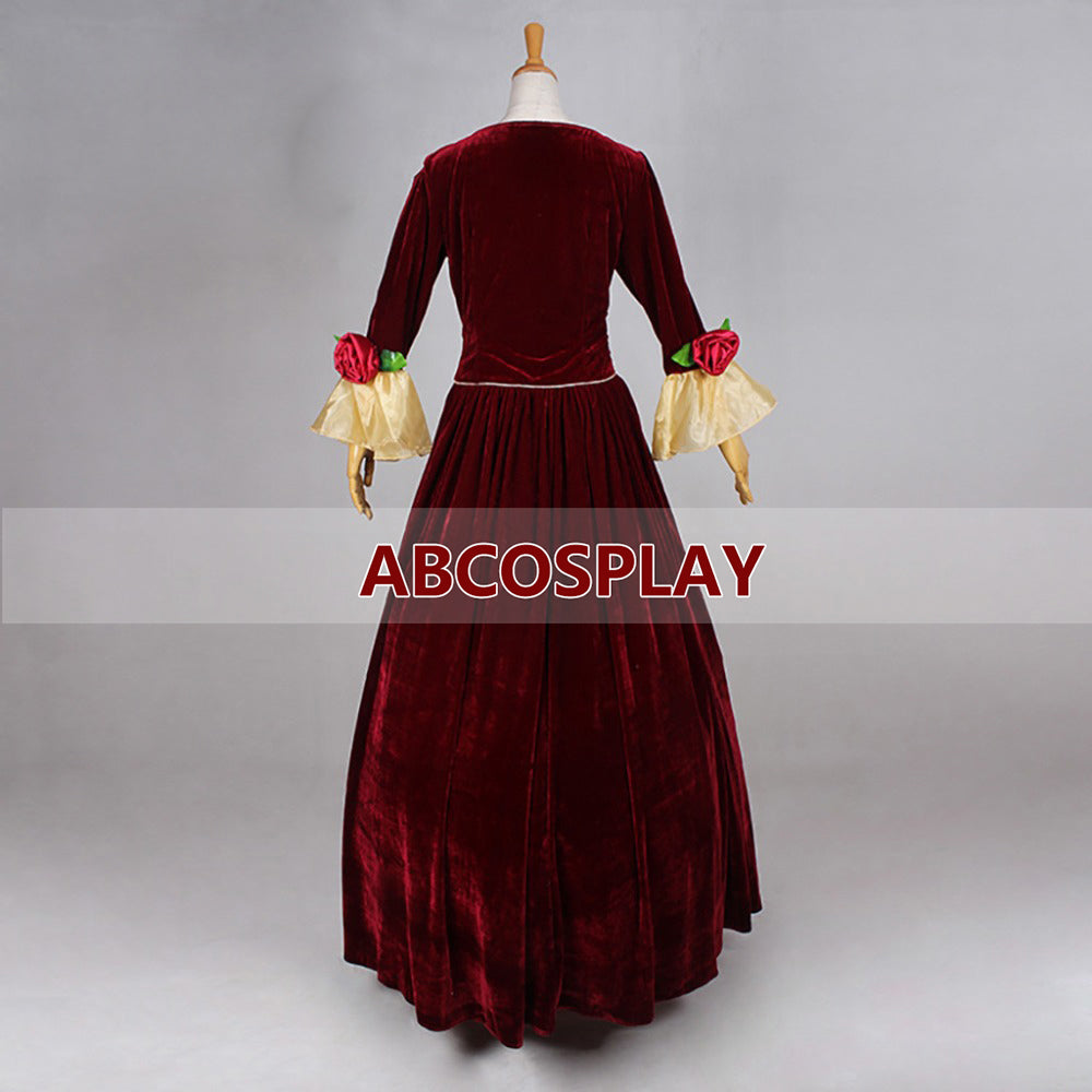 Beauty And The Beast Belle Velvet Princess Dress Cosplay Costume