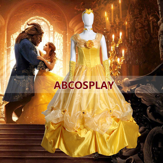 Beauty and The Beast Belle Princess Dress 2015 Film Cosplay Costume