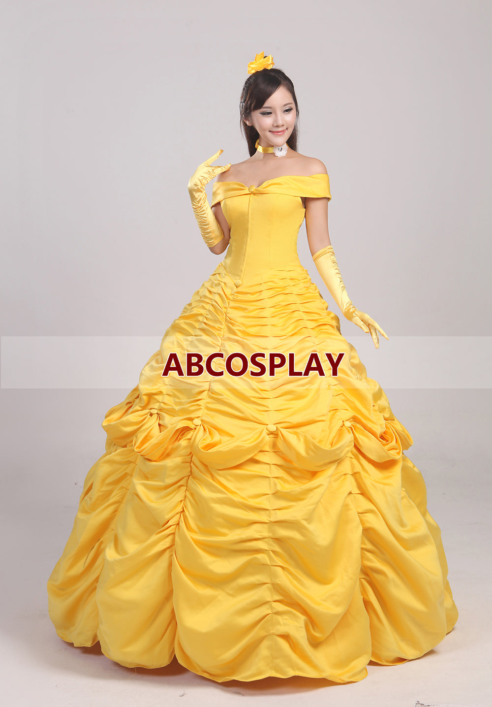 Beauty and The Beast Belle Princess Dress Yellow Woman Cosplay Costume