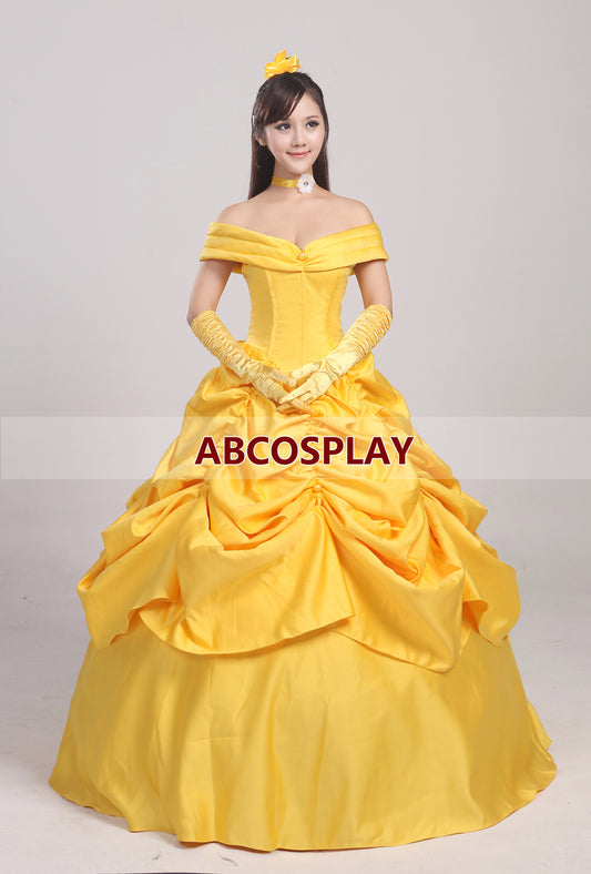 Beauty and The Beast Belle Princess Dress pearl Cosplay Costume