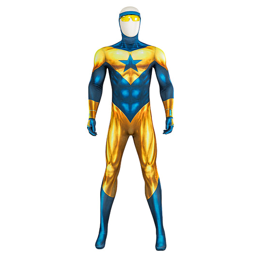 Booster Gold Cosplay Costume Jumpsuit Halloween Free Shipping