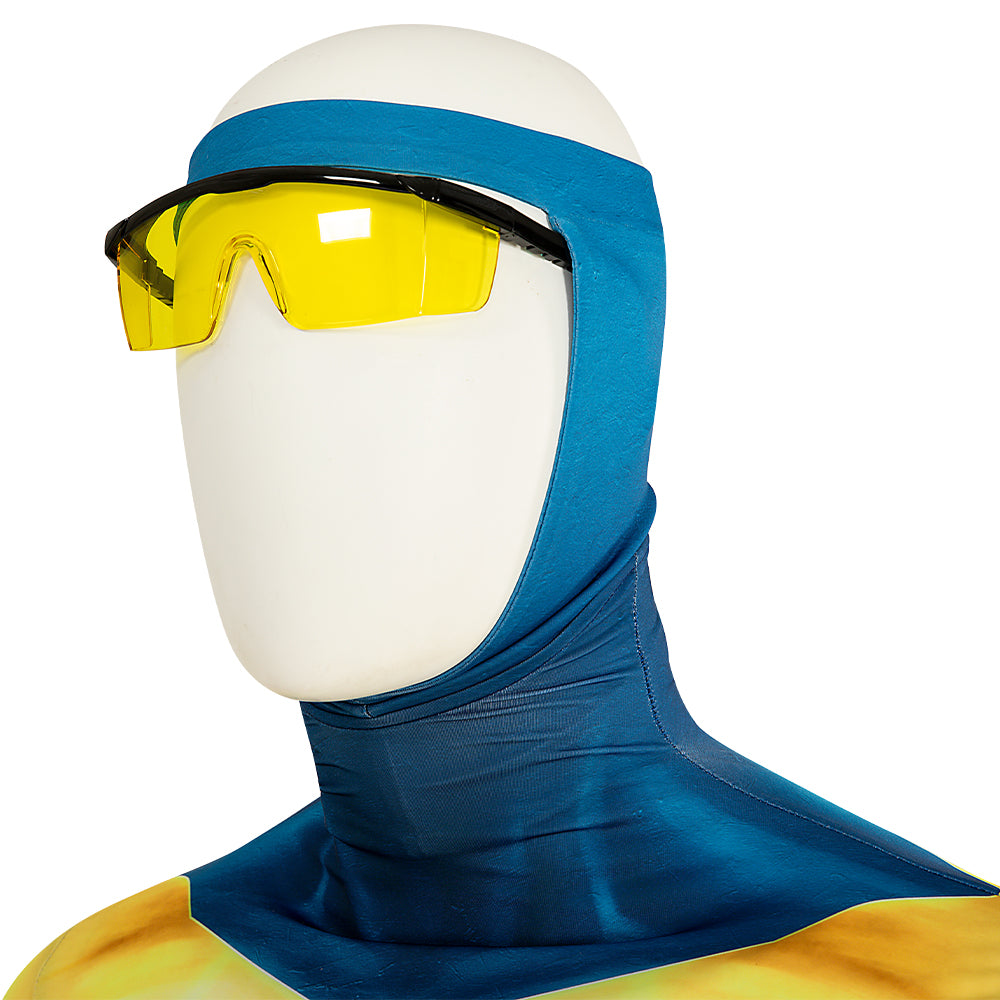 Booster Gold Cosplay Costume Jumpsuit Halloween Free Shipping