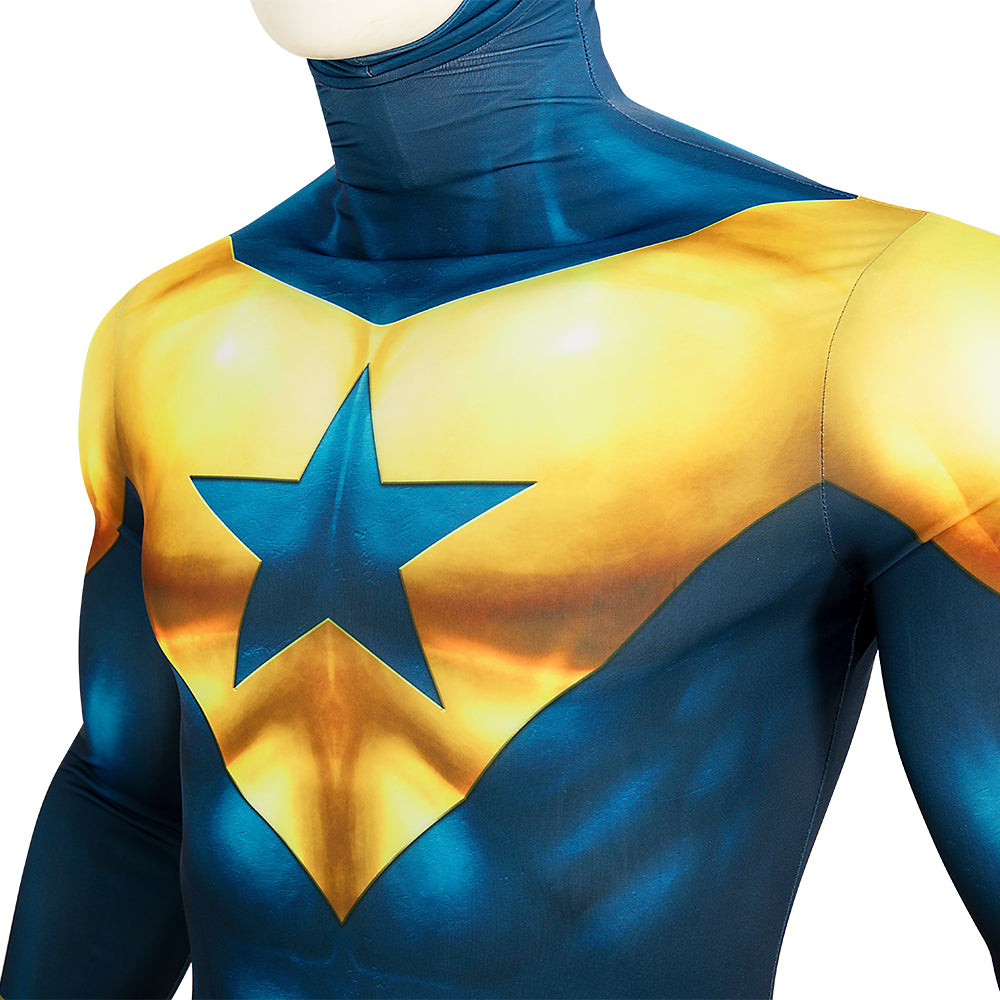 Booster Gold Cosplay Costume Jumpsuit Halloween Free Shipping