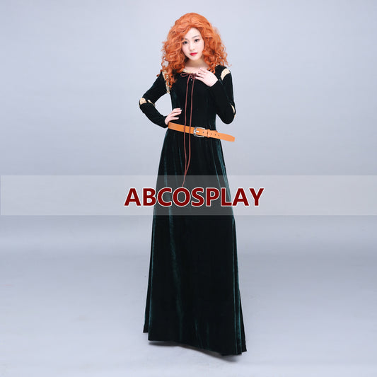 Brave Merida Princess Dress Velvet Cosplay Costume