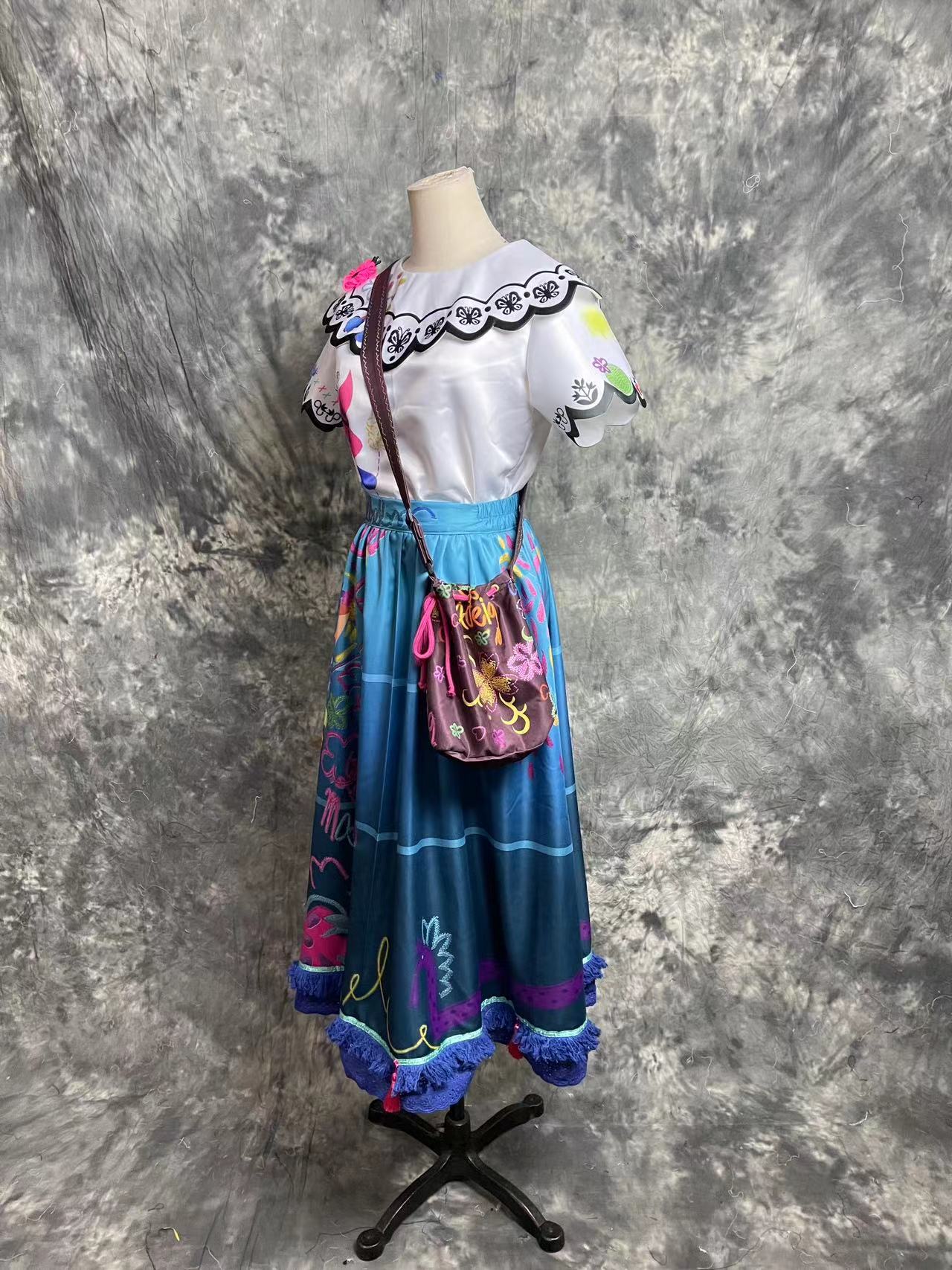 Encanto Mirabel Dolores Printed Dress Cosplay Costumes