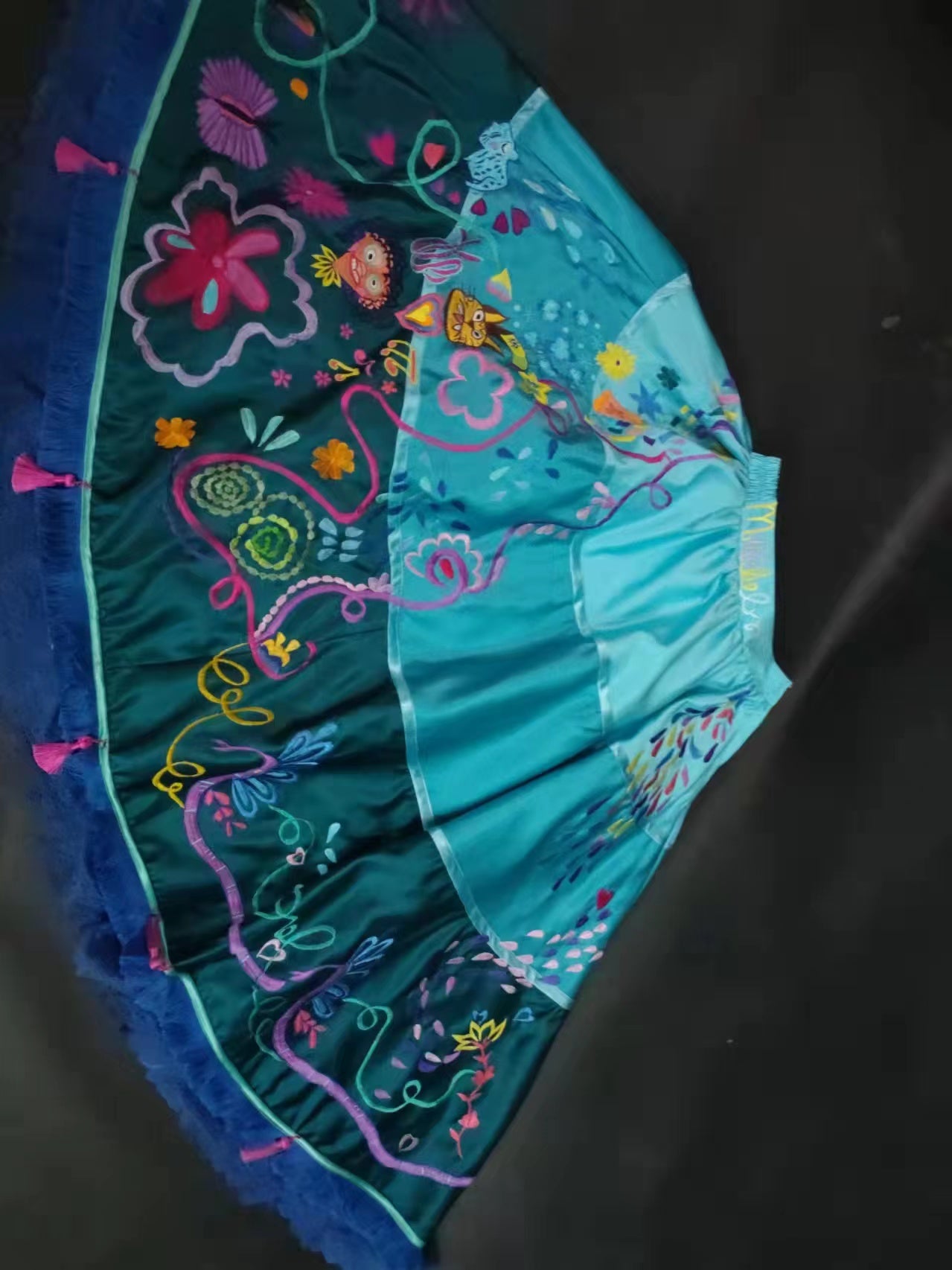 Encanto Mirabel Dolores Embroidery Dress Cosplay Costumes