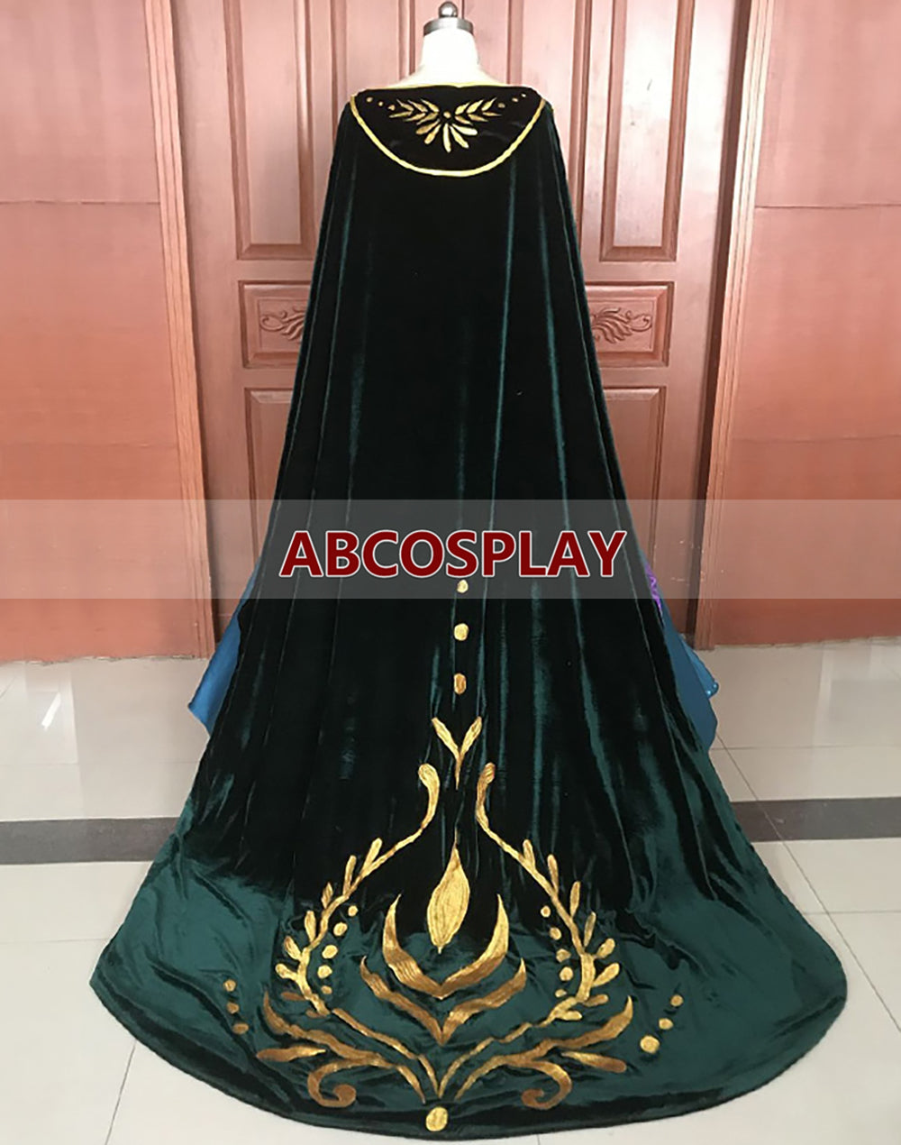 Princess Frozen 2 Anna Embroidery Dress Cosplay Costume Luxury Style