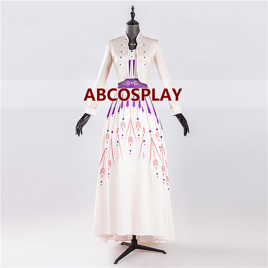 Frozen 2 Anna Printed Dress Cosplay Costume Luxury