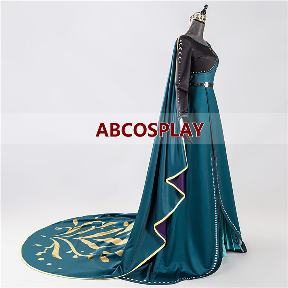 Frozen 2 Anna Printed Dress Luxury Cosplay Costume