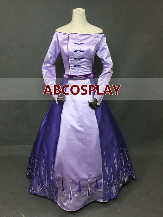 Frozen 2 Elsa Embroidery Dress Luxury Style Cosplay Costume