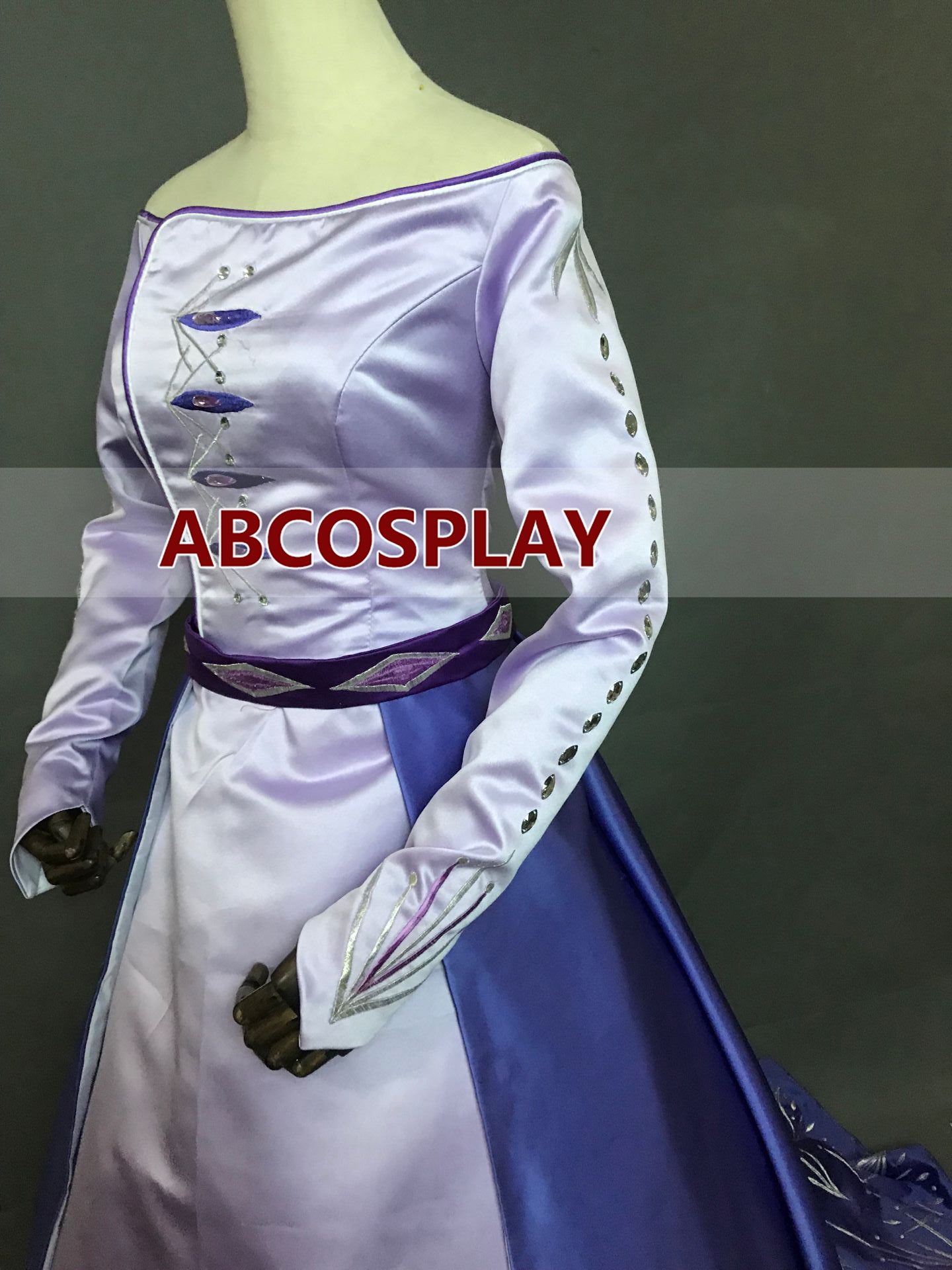 Frozen 2 Elsa Embroidery Dress Luxury Style Cosplay Costume