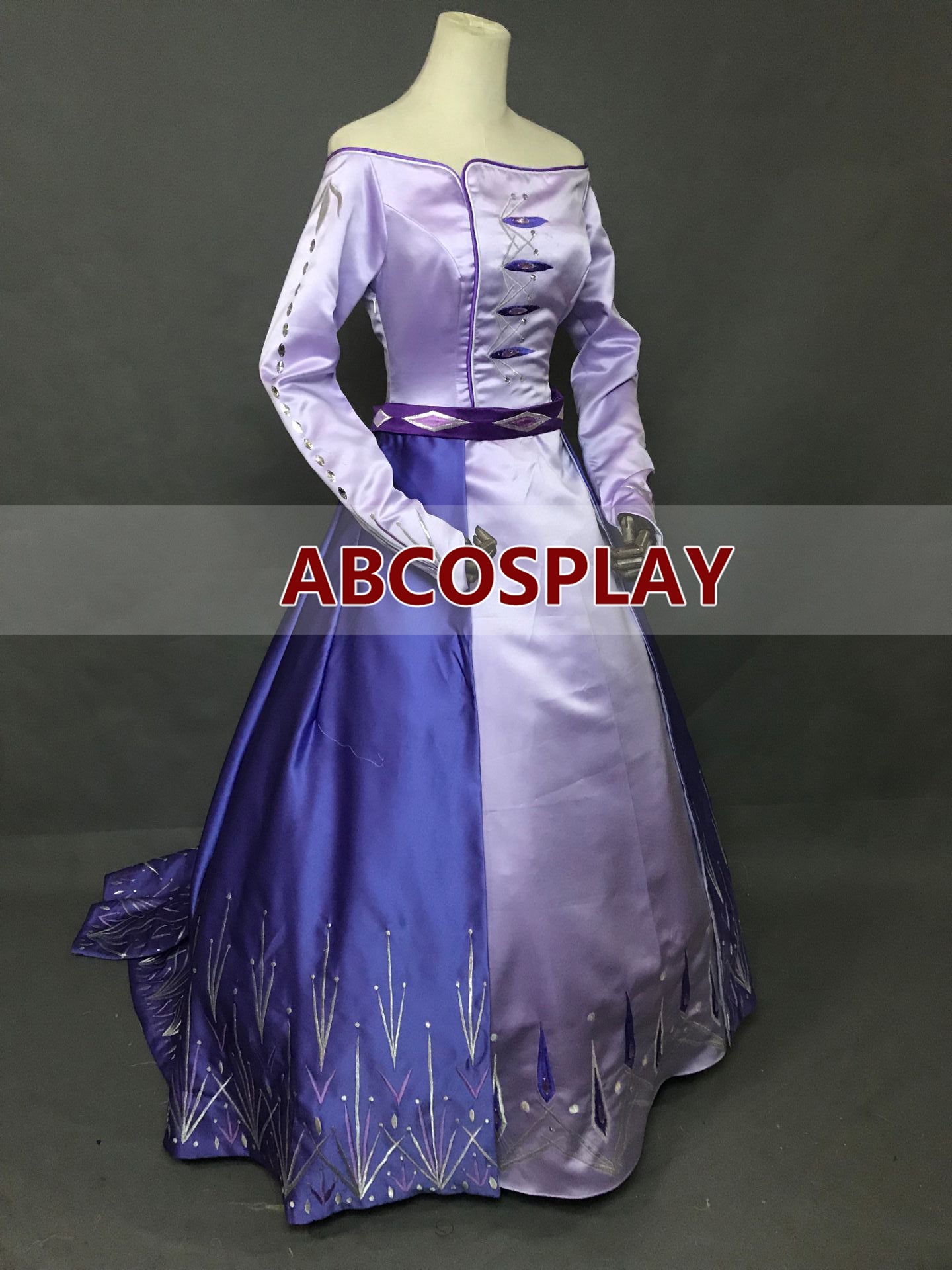 Frozen 2 Elsa Embroidery Dress Luxury Style Cosplay Costume