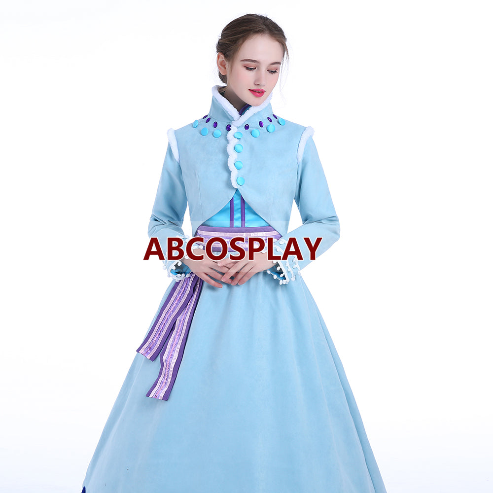 Princess Frozen Anna Adventure Deluxe Dress Cosplay Costume