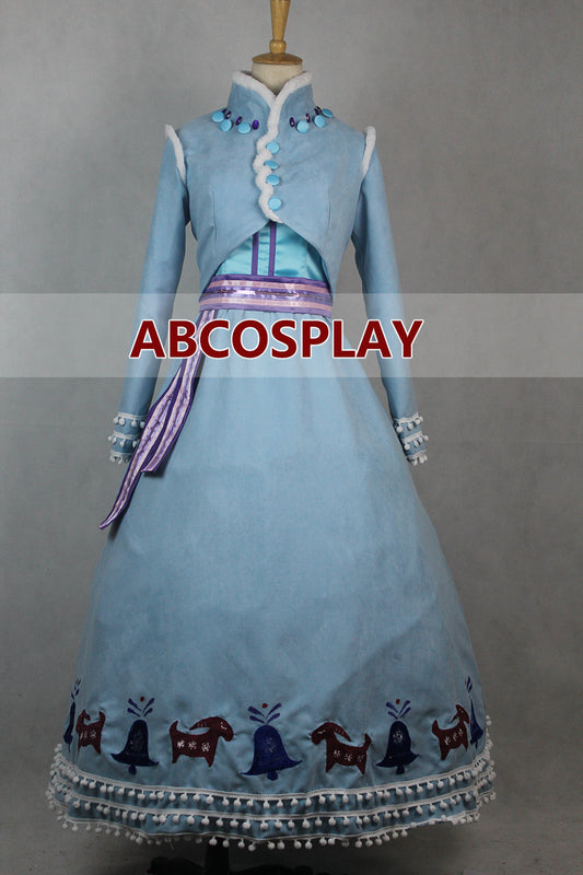 Princess Frozen Anna Adventure Deluxe Style Dress Cosplay Costume