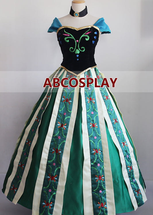 Frozen Anna Embroidery Dress Style 2 Cosplay Costume