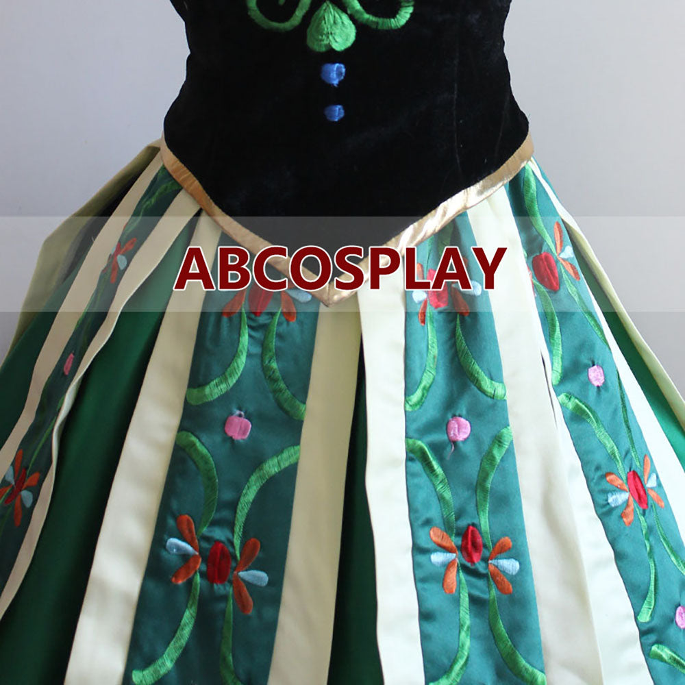 Frozen Anna Embroidery Dress Style 2 Cosplay Costume