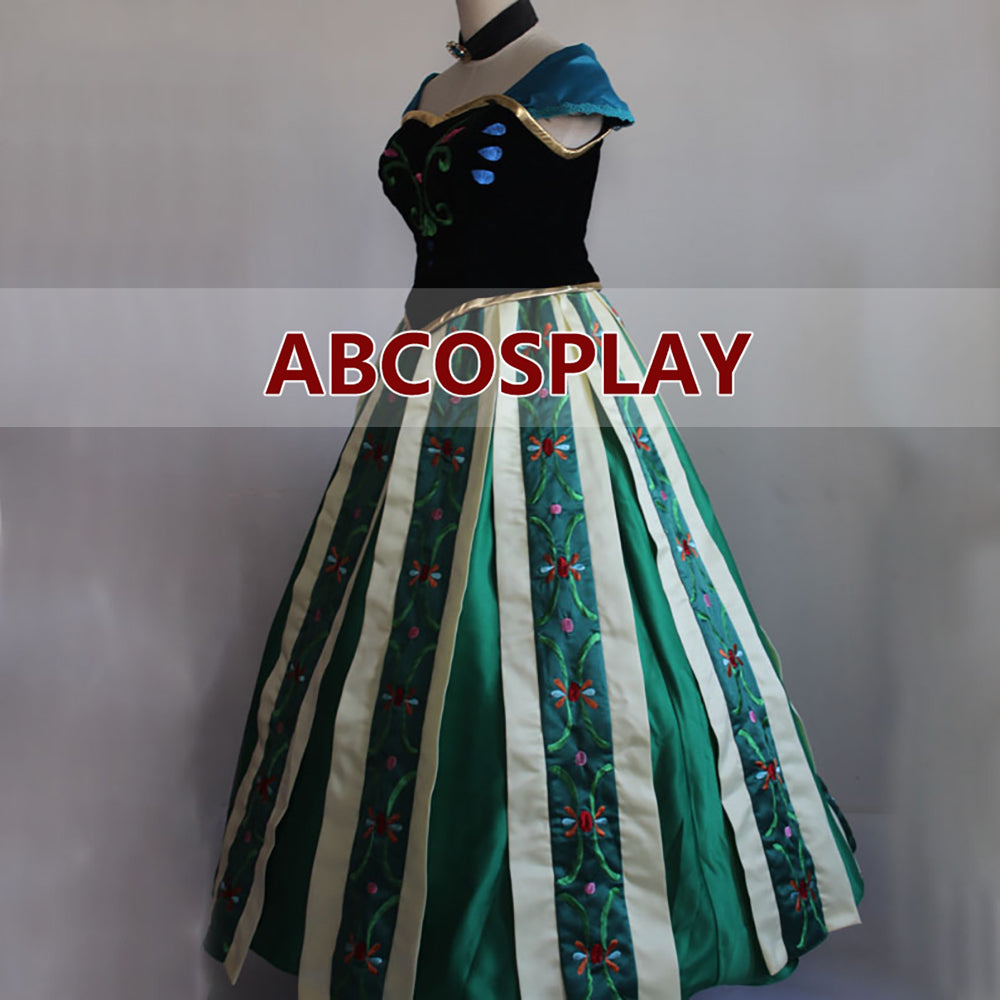 Frozen Anna Embroidery Dress Style 2 Cosplay Costume