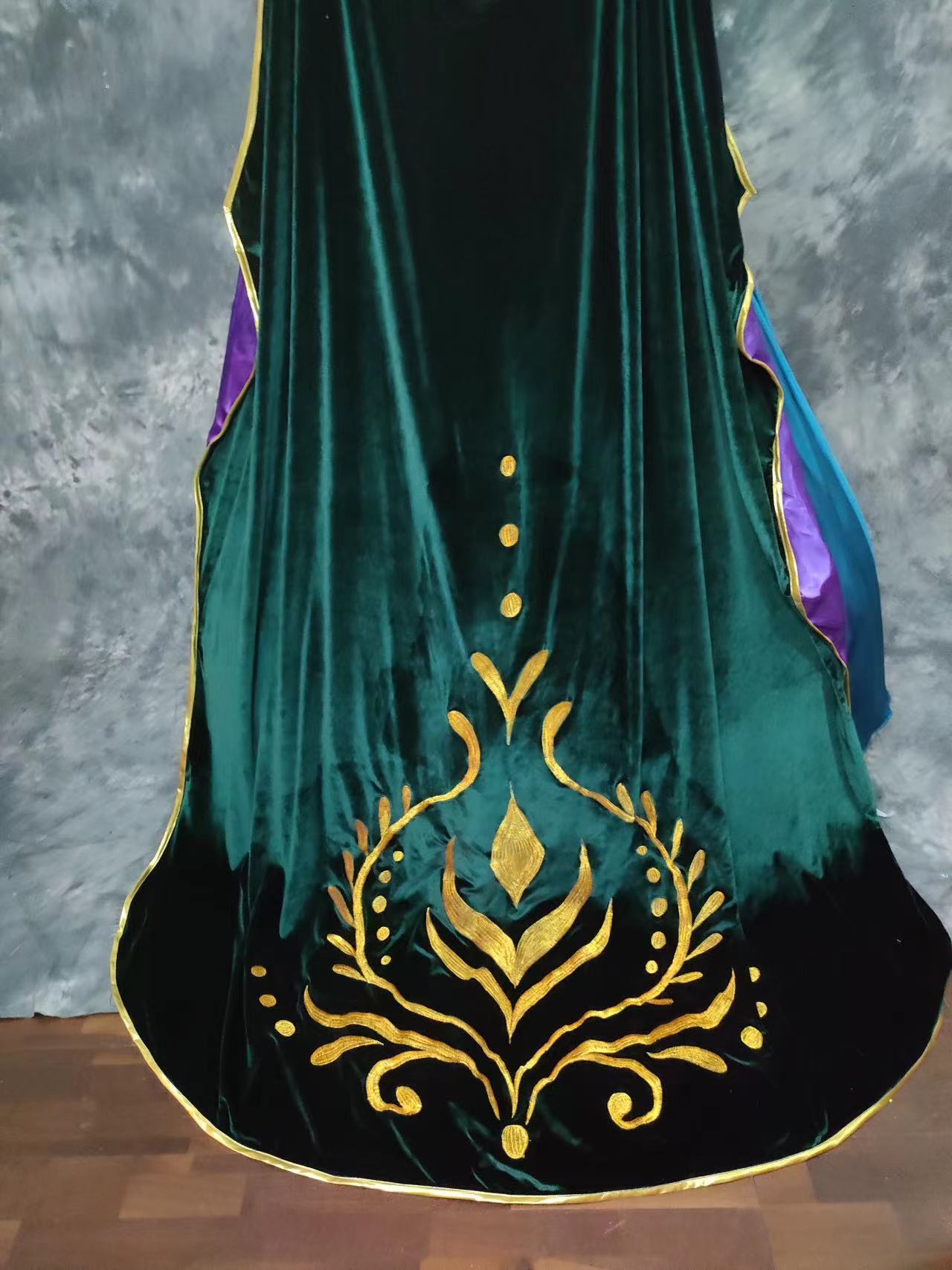 Frozen Anna Priness Embroidery Dress Cosplay Costumes