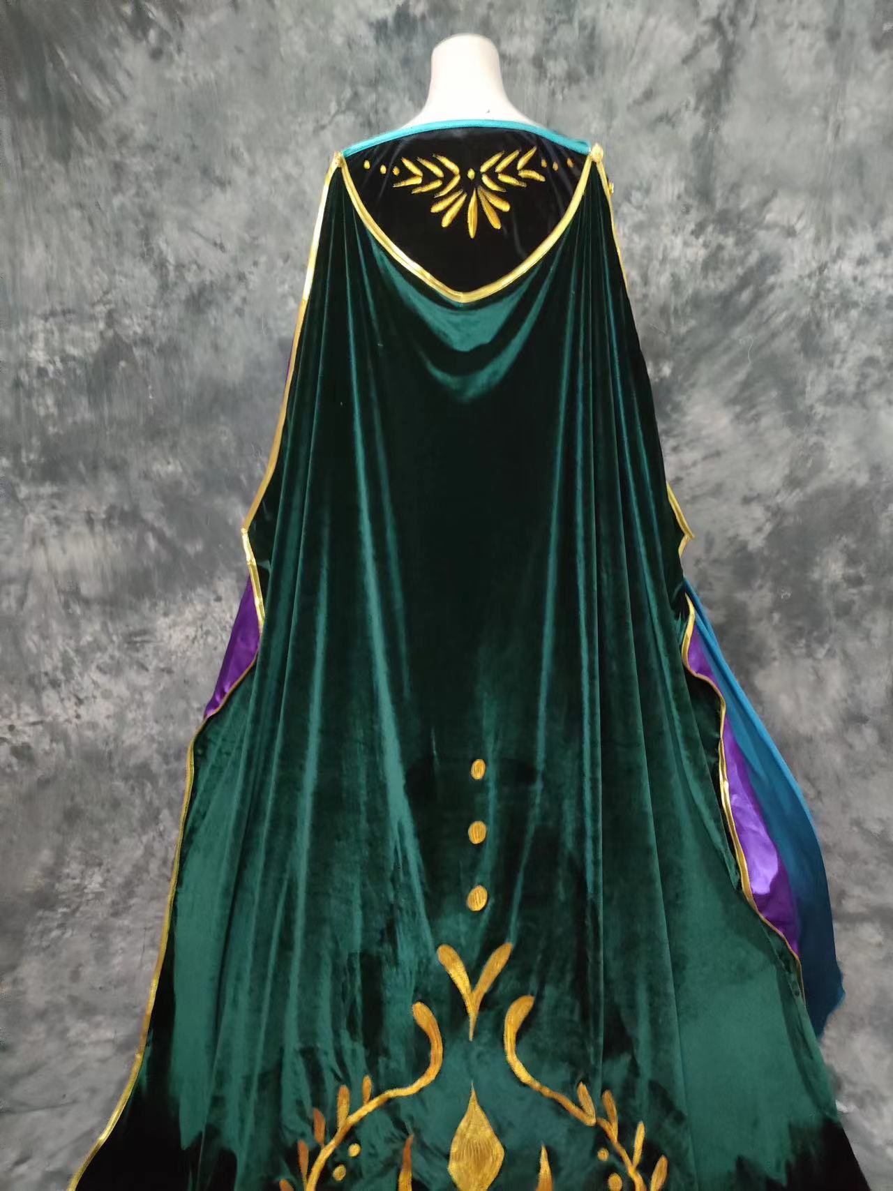 Frozen Anna Priness Embroidery Dress Cosplay Costumes