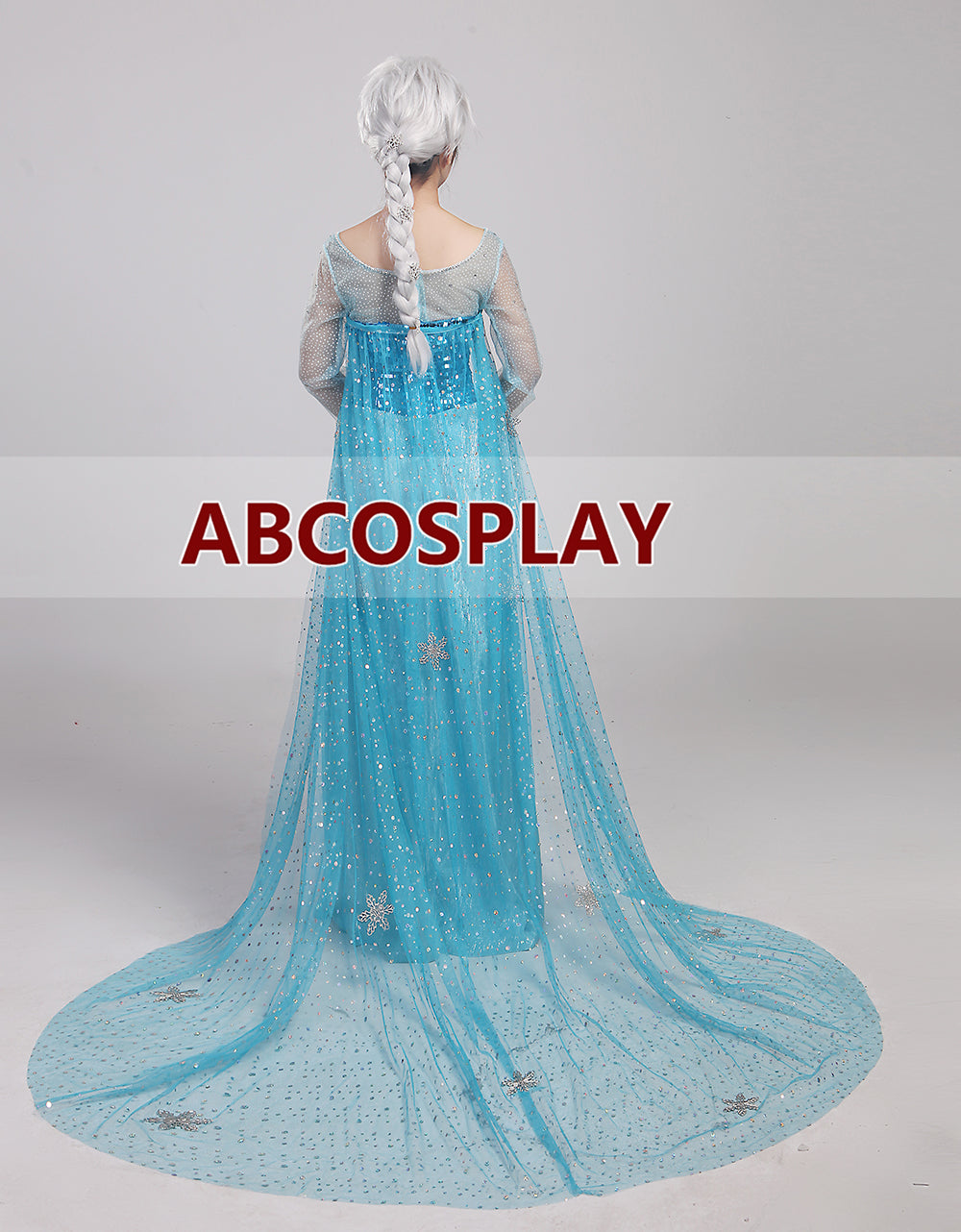 Frozen Elsa Princess Dress Cape Cosplay Costume Sequin