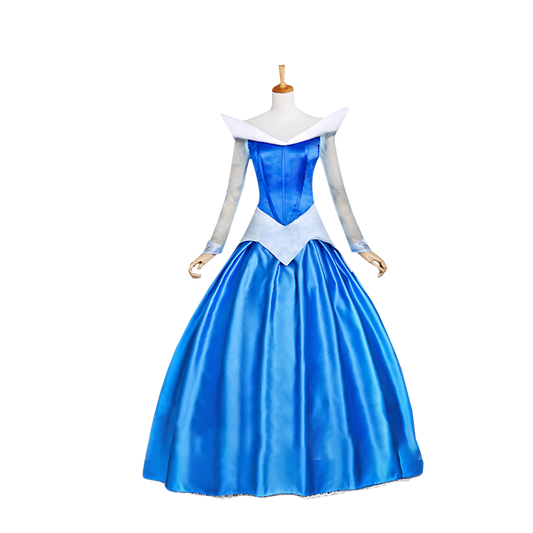 Princess Sleeping Beauty Aurora Dress Blue Adult Cosplay Costume