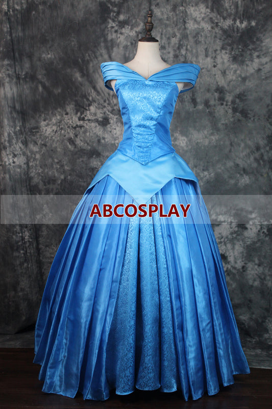 Sleeping Beauty Princess Aurora Dress Blue Woman Cosplay Costume