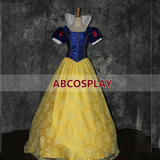 Princess Snow White Dress Brocade Lace Dress Cosplay Costume