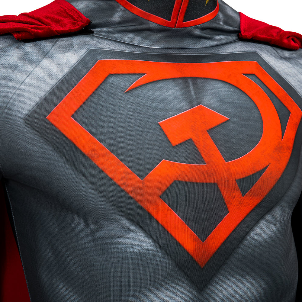Clark Kent Red Son Cosplay Costumes Jumpsuit Cloak Halloween Free Shipping