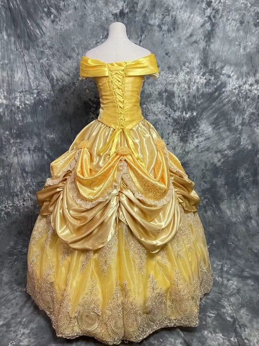 Beauty And Beast Princess Belle Dress Cosplay Costume