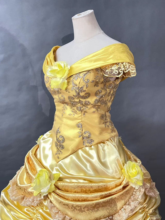 Beauty And Beast Princess Belle Dress Cosplay Costume