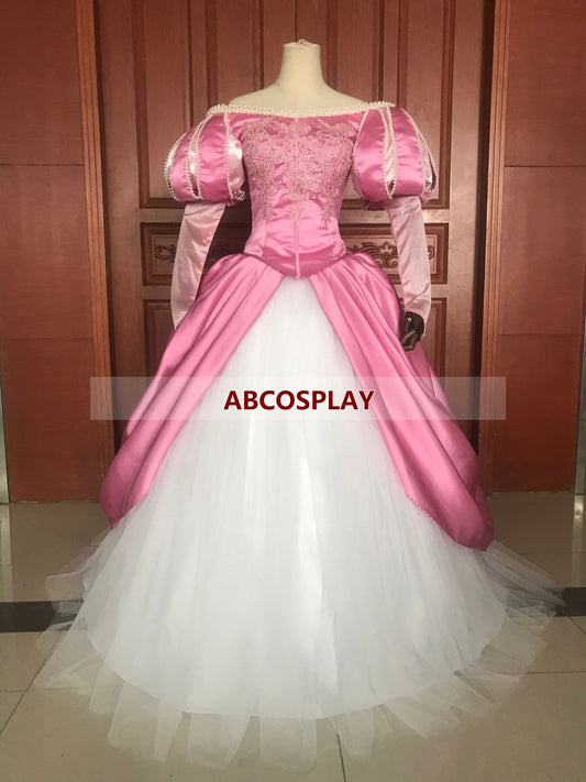 The Little Mermaid Ariel Pink Princess Dress Cosplay Costume