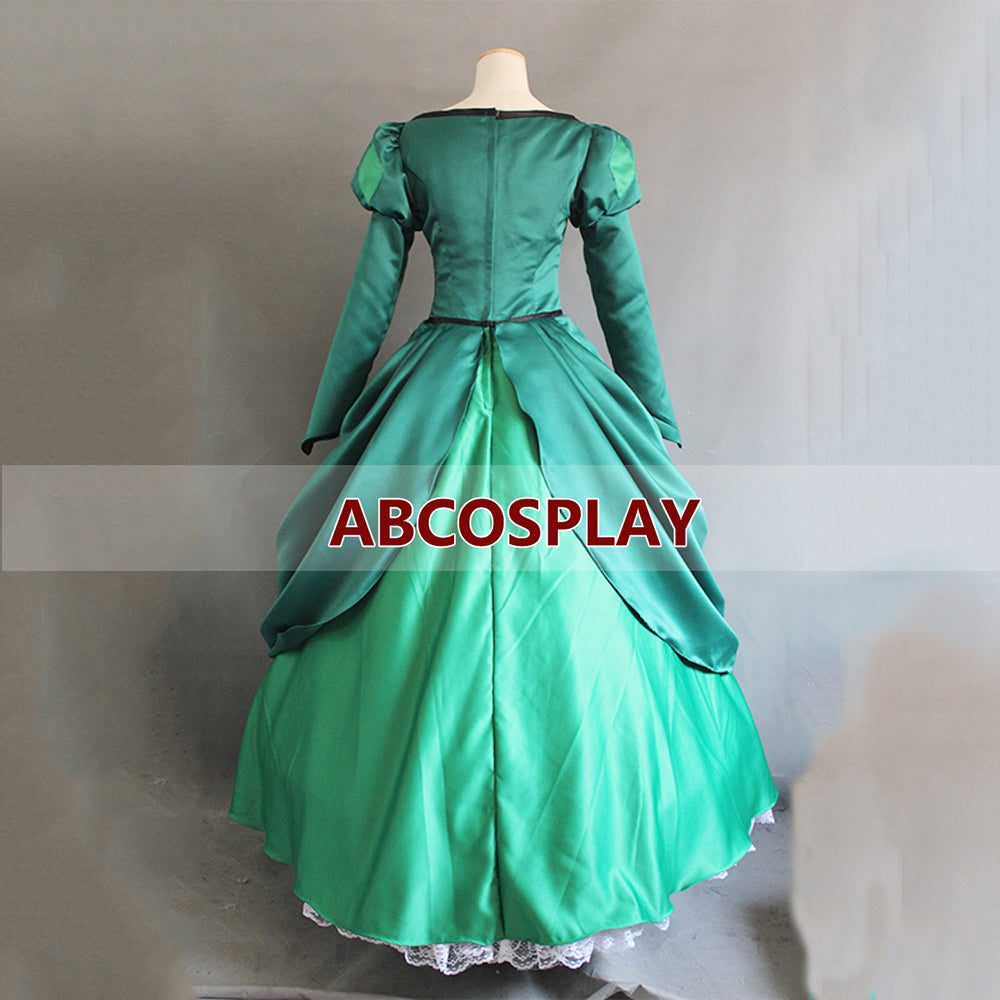 The Little Mermaid Ariel Princess Dress Green Cosplay Costume Woman