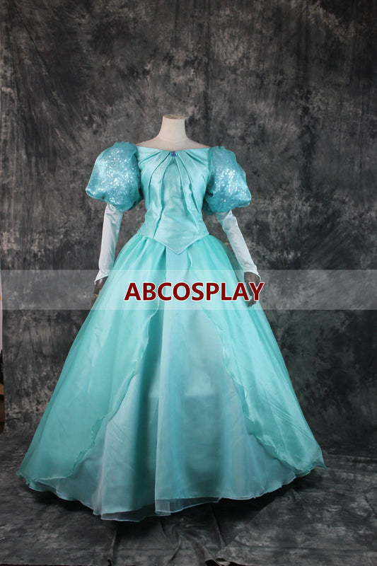 The Little Mermaid Ariel Princess Dress Green Cosplay Costume