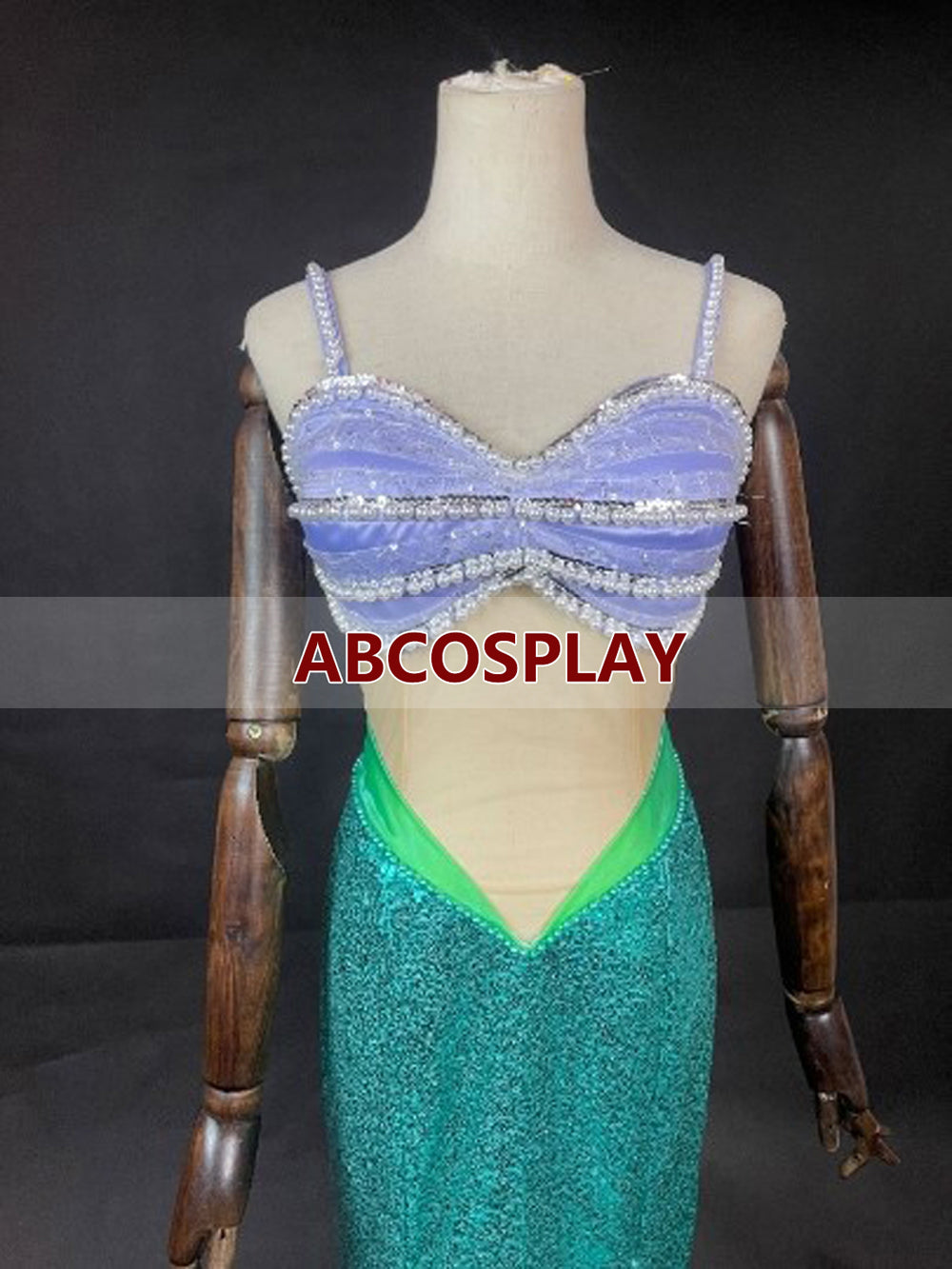 The Little Mermaid Ariel Princess Dress Green Sequin Dress Cosplay Costume