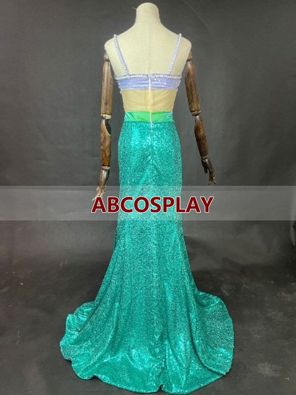 The Little Mermaid Ariel Princess Dress Green Sequin Dress Cosplay Costume