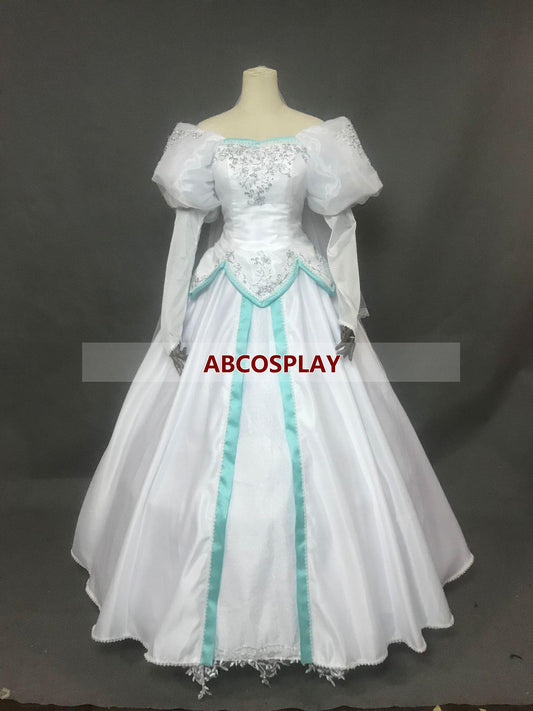 The Little Mermaid Ariel Princess Dress White Cosplay Costume