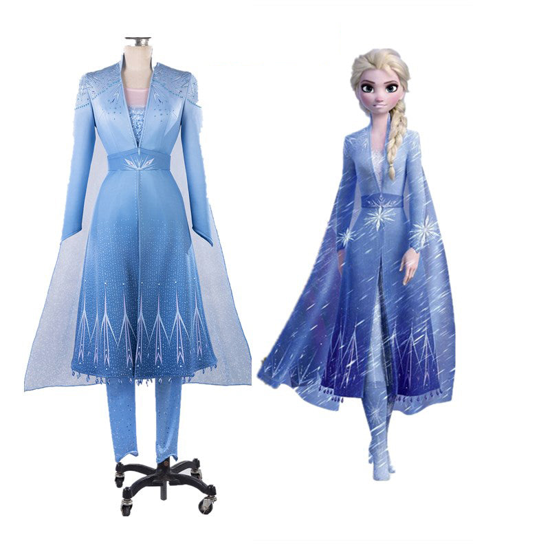Frozen 2 Elsa Dress Blue Cosplay Costumes, Frozen Princess Dress,Movie