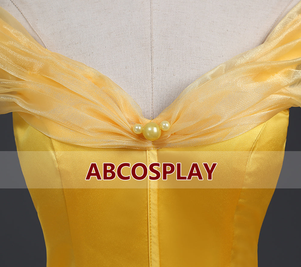Beauty And The Beast Princess Yellow Dress And Cape Cosplay Costume