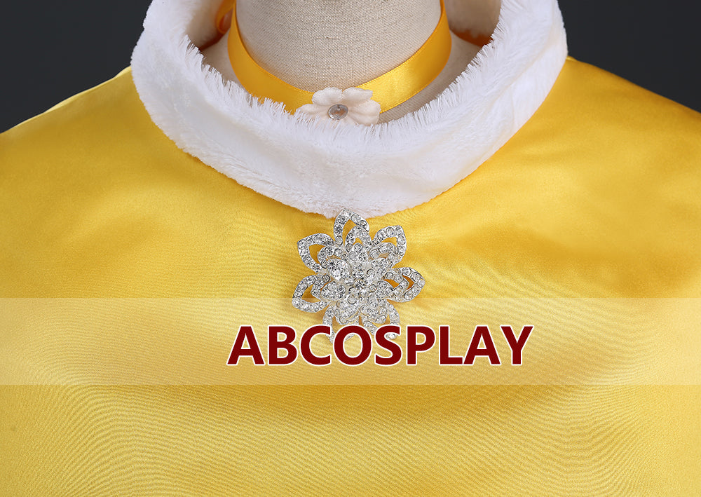 Beauty And The Beast Princess Yellow Dress And Cape Cosplay Costume