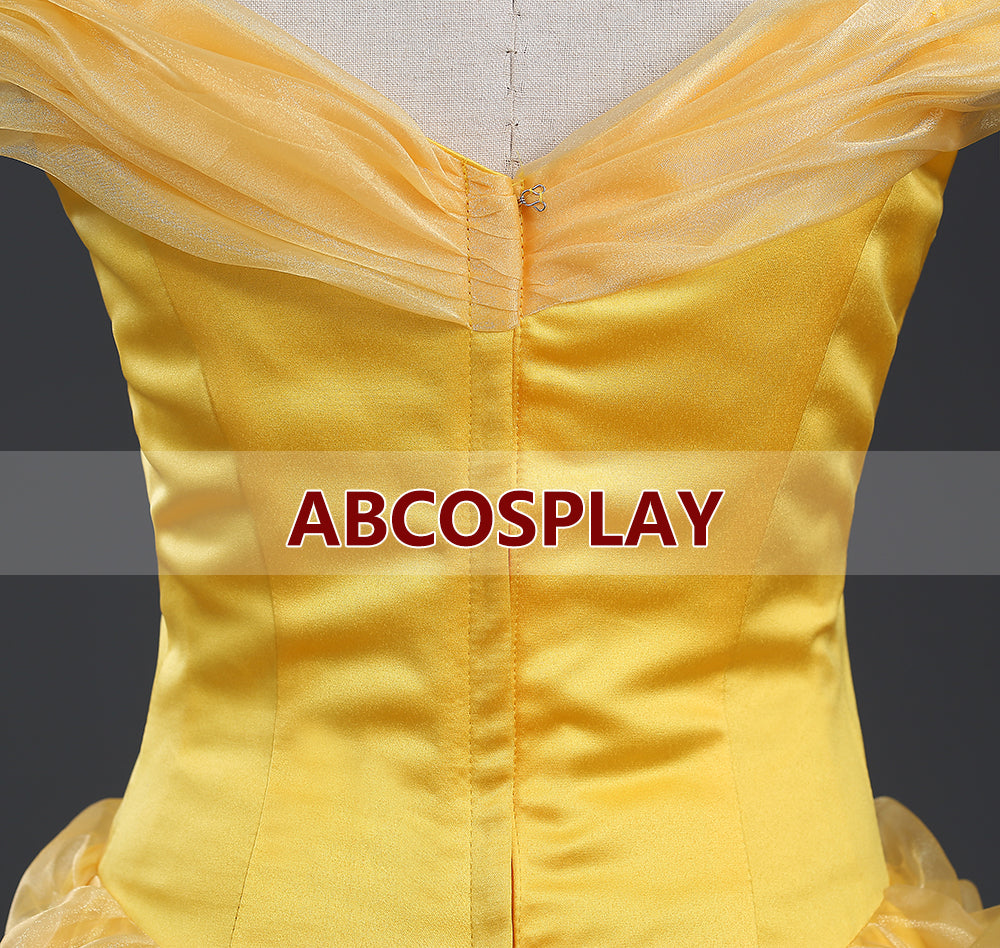 Beauty And The Beast Princess Yellow Dress And Cape Cosplay Costume