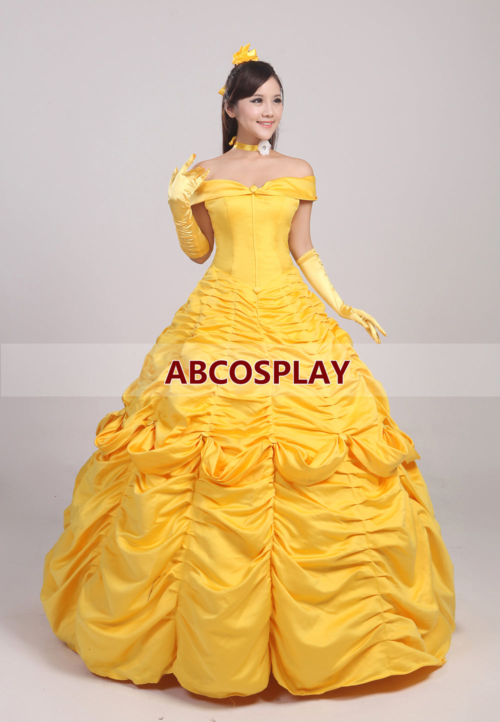 Beauty and The Beast Belle Princess Dress Yellow Woman Cosplay Costume